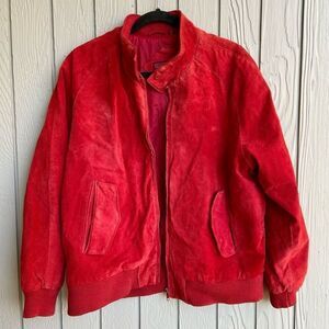 Vintage 80s Red Suede Baracuta Style Jacket from Rock Creek Unisex - SZ L